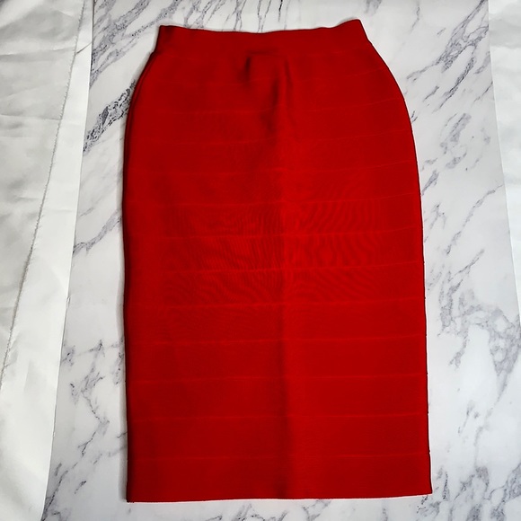 NWOT MyBandageDress Red Bandage Pencil Skirt | Sz M - Picture 2 of 4
